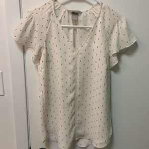 H&M V-Neck Blouse White Size Small